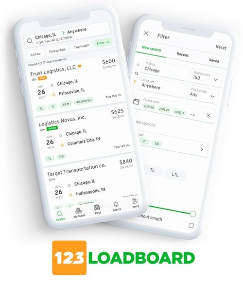 Re-designed 123Loadboard mobile app version 4.0.0