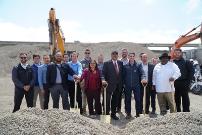 San Francisco Public Works Director Mohammed Nuru joins the Clark Construction Team at the groundbreaking of the site for the new SFPD Traffic Company and Forensics Services Division Facility on August 8.