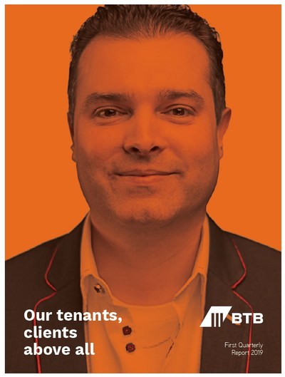First Quarterly Report 2019 cover featuring Marc-André Leclerc from Productions Optimales (CNW Group/BTB Real Estate Investment Trust)