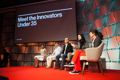 Honorees from MIT Technology Review's 2018 35 Innovators Under 35 onstage at EmTech MIT 2018.