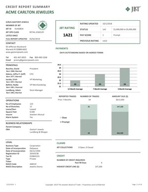 Jewelers Board of Trade Releases Redesigned Credit Report Making Financing Decisions Easier