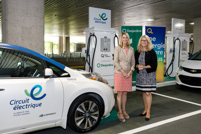 Left: France Lampron, Director of Transportation Electrification at Hydro-Québec and President of Electric Circuit; Right: Pauline D'Amboise, Secretary General and Vice-President Governance and Sustainable Development Division (CNW Group/Desjardins Group)