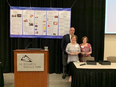 Todd Graham of LBDA presents Pat Snyder and Nancy Martin with the Dorothy Mangurian Volunteer of the Year Award. Todd Graham of LBDA presents Pat Snyder and Nancy Martin with the Dorothy Mangurian Volunteer of the Year Award.