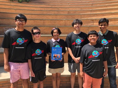 Winners! From left to right: Arul Rhik Mazumdar, Kyle Klamka, Surabhi Sinha, Mathnasium Instructor Chris Kwon, Abhisar Anand, and Shreyan Ronit Mazumder (front right). The students have attended Mathnasium of Acton/Concord for years and have won many math competitions in addition to the 2019 International Zero Robotics Competition.
