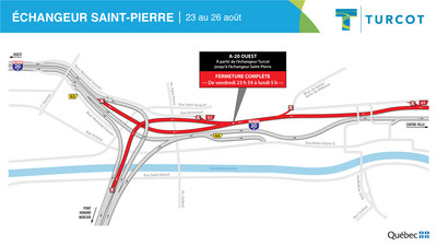 Fermetures - secteur changeur Saint-Pierre (Groupe CNW/Ministre des Transports)