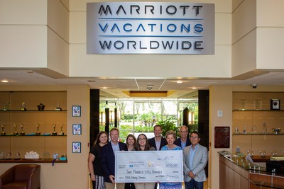 Marriott Vacations Worldwide's Caring Classic team presents check to Orlando Health Arnold Palmer Hospital for Children. Marriott Vacations Worldwide's Caring Classic team presents check to Orlando Health Arnold Palmer Hospital for Children.