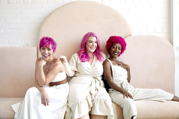 From left: Coloring Conditioner in Vibrant, Pastel, and Extreme Magenta shades