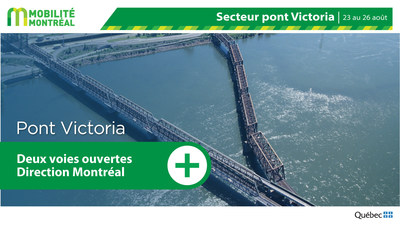 Mesure d'attnuation pont Victoria, fin de semaine du 23 aot (Groupe CNW/Ministre des Transports)