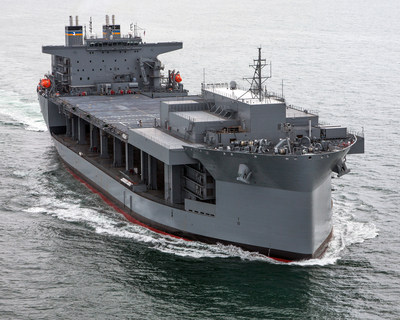 The third Expeditionary Sea Base ship, Louis B. Puller, seen in this file photo.  General Dynamics NASSCO was awarded a contract worth up to $1.6 billion for the design and construction of two additional ESB ships, with an option for a third.