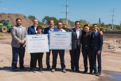 Members of the Hilco Global and Hilco Redevelopment Partners executive teams, along with Deputy Mayor Samir Mayekar, officially present the first class of Hilco Scholars with their scholarship to the City Colleges of Chicago. Pictured from left to right: Nicholas Pullara, Jeremy J. Grey, Andrea Carlos, Gary C. Epstein, Rodolfo “Rudy” Condero, Roberto Perez, Alfredo Rosado, and Deputy Mayor Samir Mayekar.