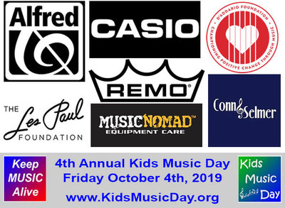 Kids Music Day supporters include: CASIO EMI, Alfred Music, Remo, Conn-Selmer, D'Addario Foundation, Music Nomad Equipment Care and the Les Paul Foundation