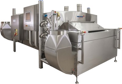 Consistent Quality at High Production Rates - The new Messer cross-flow tunnel freezer is ideal for consistent quality crusting or freezing of foods at high production rates.