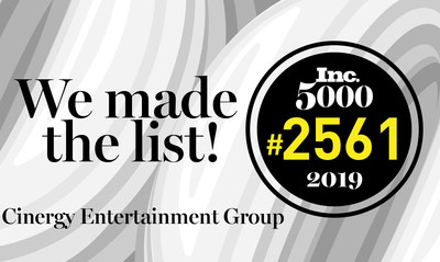 Cinergy Entertainment made the 2019 Inc. 5000 list