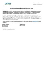 Encana Closes on Sale of Arkoma Basin Natural Gas Assets (CNW Group/Encana Corporation)