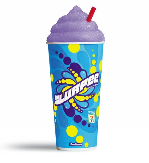 The first NERDS-flavored Slurpee® drink has hit 7-Eleven® stores. The limited-time flavor is a mashup of two of its most iconic flavors – Strawberry and Grape. 7-Eleven collaborated with Ferrara Candy Company maker of the popular tiny, tangy crunchy candy to create the exclusive flavor described as “delicious, tangy Grape and Strawberry that taste just like your favorite NERDS candy.”