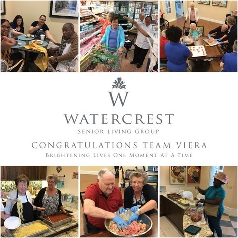 Residents and associates at Market Street Memory Care Residences Viera "Cooked Up" success as the winners of Watercrest Senior Living Group's 'Live Exhilarated' Challenge!