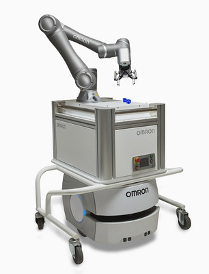 Omron's autonomous mobile manipulation solution supports flexible manufacturing and improves operational efficiency by integrating self-navigating LD mobile robots with Omron’s collaborative robot arm.