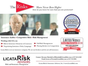 LicataRisk Named Top Risk Advisor in Lawyers Weekly's 2019 Survey