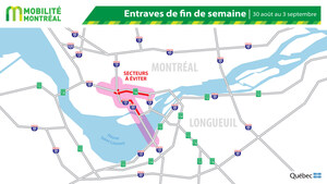 Planifier ses déplacements durant la longue fin de semaine de la fête du Travail du 30 août au 3 septembre - Entraves majeures sur le réseau autoroutier
