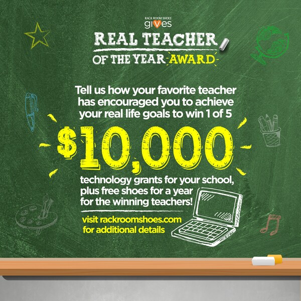 Rack Room Shoes Announces 2019 Real Teacher of the Year Contest