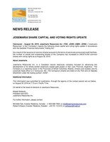 Josemaria Share Capital and Voting Rights Update (CNW Group/Josemaria Resources Inc.)