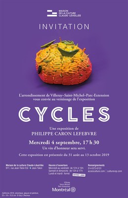 Avis aux médias - Vernissage de l'exposition - CYCLES de Philippe Caron Lefebvre