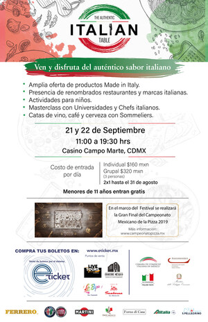 Te invitamos al único Festival gastronómico italiano "The Authentic Italian Table"