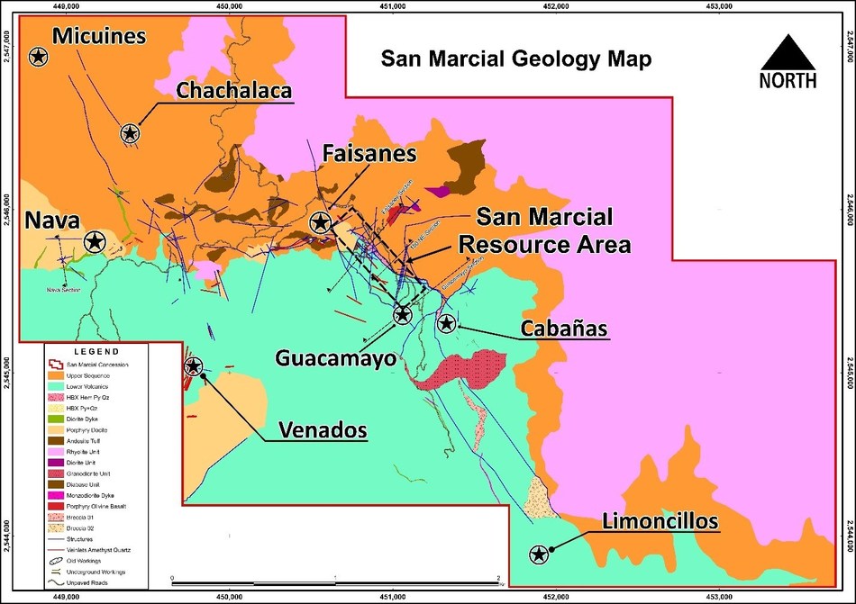 Figure 1: San Marcial Project – Location of T-002 Tunnel at Faisanes Target (CNW Group/Goldplay Exploration Ltd)