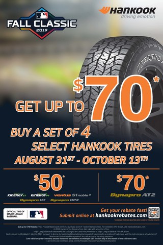 Hankook Tire s Fall Classic Rebate Hits It Out Of The Park With 