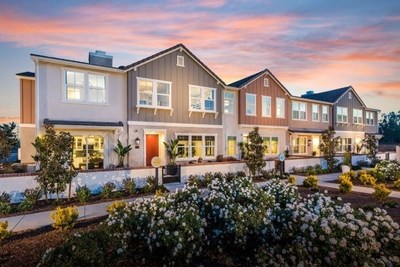 The stylish townhomes of Solstice, in the New Haven community of Ontario Ranch, are popular among millennial buyers, who account for 56% of New Haven sales in 2019. Photo by Brookfield Residential.