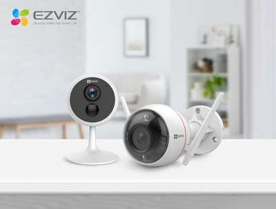 EZVIZ today introduced innovative security cameras C1C PIR and C3W Color Night Vision (from left to right), taking nighttime security to the next level.