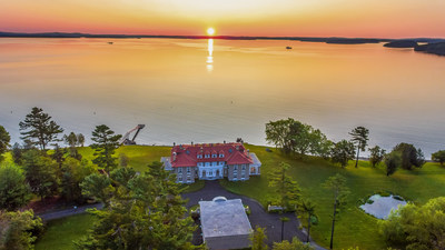 The Ruger family’s East of Eden estate sits on 9 pristine acres on Bar Harbor, Maine’s Frenchman Bay. It offers more than 1,100 ft of water frontage and an illuminated boat dock suitable for yachts and sailboats. The property previously asked $15.5 million but will now be sold at luxury auction without reserve. BarHarbourLuxuryAuction.com.