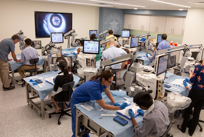 Photo of the new Measey Ophthalmic Surgical Training Lab at Wills Eye Hospital. Photo credit: Roger Barone/Wills Eye Hospital Photo of the new Measey Ophthalmic Surgical Training Lab at Wills Eye Hospital. Photo credit: Roger Barone/Wills Eye Hospital
