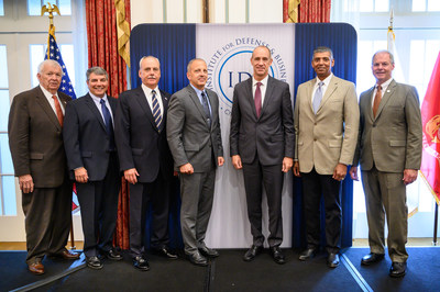 The 2019–2020 IDB Executive Fellows are pictured here with IDB’s Board Chairman and President. Left to right: IDB Board Chairman Thomas W. Bradshaw, Jr.; Rear Admiral Michael J. Haycock, USCG (Ret); Rear Admiral Michael J. Lyden, USN (Ret); Lieutenant General Michael G. Dana, USMC (Ret); Lieutenant General John B. Cooper, USAF (Ret); General Vincent K. Brooks, USA (Ret);  and Major General James L. Hodge, USA (Ret) IDB President.