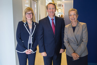 LCCC President Marcia Ballinger, Ph.D., Ohio's Lt. Governor Jon Husted, and LeadingAge President and CEO, Kathryn Brod announce LCCC's first healthcare apprenticeship.