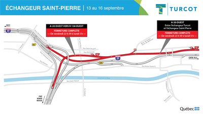 Fermetures - changeur Saint-Pierre (Groupe CNW/Ministre des Transports)
