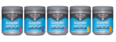 Vital Performance&trade; RecoveryWAVE Powder (23.8 oz, 21 servings) 20g Collagen * 8g EAA * 5g BCAA * 4g Sugar * Vitamins C, B2 & B6 * Taurine & Glutamine