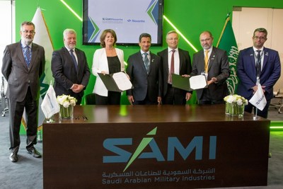 (L to R): Mr. Vicente Santamaria, Director of Systems at Navantia; Mr. Gonzalo Mateo, COO of Navantia ; Mrs. Susana de Sarriá, Chairwoman of Navantia S.A.; H.E. Ahmed Al-Khateeb, Chairman of SAMI ; Dr. Andreas Schwer, CEO of SAMI ; Mr. Antonio Rodriguez-Barberan, CEO of SAMI-Navantia ; Mr. Ahmed Al-Ghuneim, CFO of Sami-Navantia (L to R): Mr. Vicente Santamaria, Director of Systems at Navantia; Mr. Gonzalo Mateo, COO of Navantia ; Mrs. Susana de Sarriá, Chairwoman of Navantia S.A.; H.E. Ahmed Al-Khateeb, Chairman of SAMI ; Dr. Andreas Schwer, CEO of SAMI ; Mr. Antonio Rodriguez-Barberan, CEO of SAMI-Navantia ; Mr. Ahmed Al-Ghuneim, CFO of Sami-Navantia