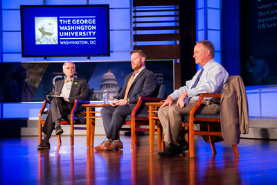 John Hudak (center) of the Brookings Institute, flanked by Congressional Representatives Blumenauer (D-OR) and Joyce (R-OH) at the 2018 Cannabis Law Institute.