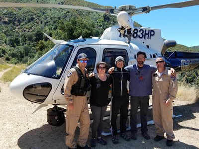 Curtis Whitson family with Helicopter Rescue Crew