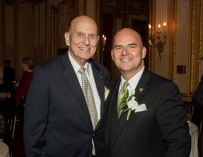 Ray Kerins, Jr., Senior Vice President of Corporate Affairs at Bayer (right) with his father, Ray Kerins, Sr., at the 2019 Healthcare & Life Sciences 50 awards dinner. The event was held at the Metropolitan Club in New York City on Thursday, September 12. Ray Kerins, Jr., Senior Vice President of Corporate Affairs at Bayer (right) with his father, Ray Kerins, Sr., at the 2019 Healthcare & Life Sciences 50 awards dinner. The event was held at the Metropolitan Club in New York City on Thursday, September 12.