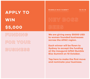 Bumble Launches APAC Wide Pitch Competition for Women-founded Businesses