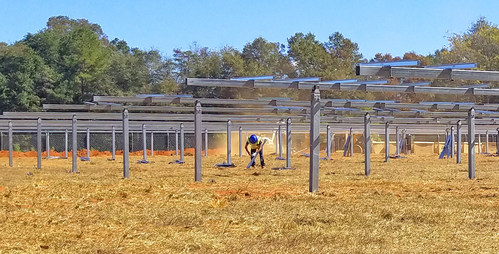 Solar FlexRack's solar trackers being installed in a solar project in Georgia.