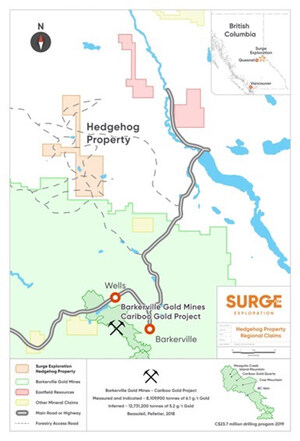 Exploration Update for Surge's Gold-Copper Property Near Barkerville BC - The Hedgehog Project