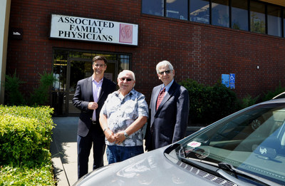 Blue Shield of California is collaborating with the Blue Cross Blue Shield (BCBS) Institute, Lyft and Associated Family Physicians, Inc. of Hill Physicians to offer eligible patients in the Sacramento area convenient rides – at no additional cost – to their medical appointments. The new pilot program is called rideQ. Photo left to right: Blue Shield Senior Vice President Peter Long, Lyft driver Dan Sanchez and Dr. David Kosh, Associated Family Physicians. Blue Shield of California is collaborating with the Blue Cross Blue Shield (BCBS) Institute, Lyft and Associated Family Physicians, Inc. of Hill Physicians to offer eligible patients in the Sacramento area convenient rides – at no additional cost – to their medical appointments. The new pilot program is called rideQ. Photo left to right: Blue Shield Senior Vice President Peter Long, Lyft driver Dan Sanchez and Dr. David Kosh, Associated Family Physicians.