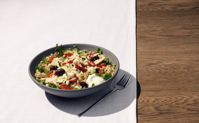 Panera’s Mediterranean Grain Bowl: Daringly flavorful toppings like feta and olives paired with a lemon tahini dressing help to elevate grains and vegetables.
