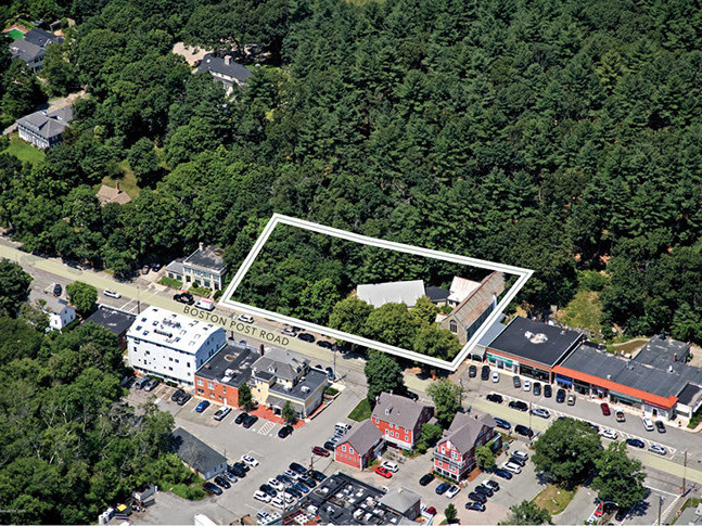 439 Boston Post Road in Weston, MA - 0.95 acres or approximately 41,380 square feet of land, located in a business district – zoned for office, bank and retail.
