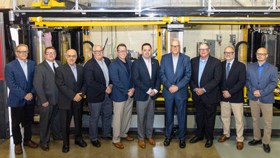 The leadership teams behind the Reactive Additive Manufacturing (RAM) system gather at the launch event including (from left) Craig Blue, Bill Peter, Moe Khaleel, Rick Pauer, Andrew Hedger, Mike Kastura, Bob Vanderhoff, Steve Voeks, Mark Adams, Vlastimil Kunc. The leadership teams behind the Reactive Additive Manufacturing (RAM) system gather at the launch event including (from left) Craig Blue, Bill Peter, Moe Khaleel, Rick Pauer, Andrew Hedger, Mike Kastura, Bob Vanderhoff, Steve Voeks, Mark Adams, Vlastimil Kunc.
