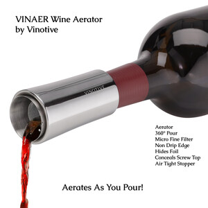 Vinaer Wine Aerator - 7 Functions in 1 Professional Quality Wine Tool by Vinotive