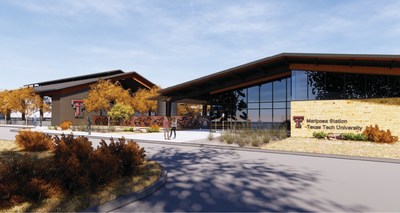 An artist rendering of the School of Veterinary Medicine Mariposa Station, a separate set of facilities that will serve as the large-animal focal point of the school.